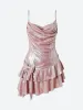 Soft Girl Metallic Mini Dress sold by Streetwear Society