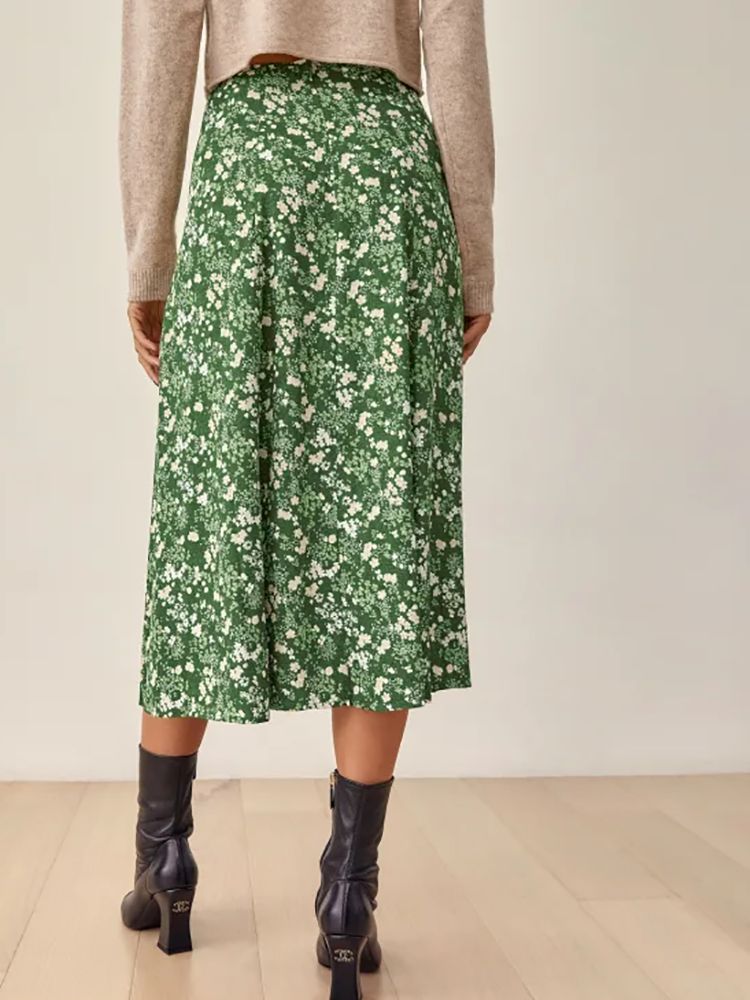 Floral Printed Split Skirt sold by Streetwear Society product image thumbnail 3