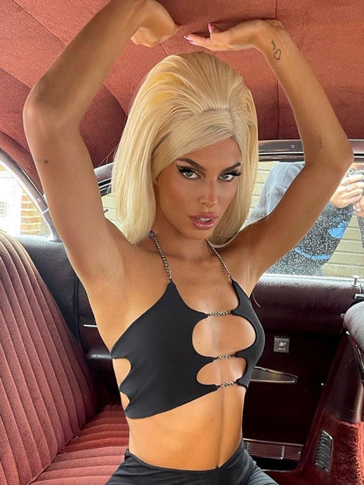 Chain Halter Crop Top sold by Streetwear Society product image thumbnail 4