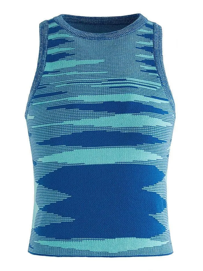 Jacquard Cropped Knit Tank Top sold by Streetwear Society product image thumbnail 3
