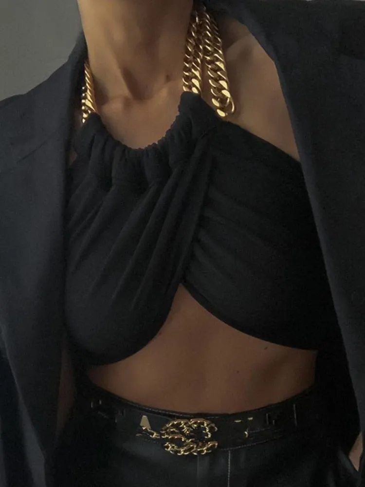 Halter Chain Wrap Crop Top sold by Streetwear Society product image thumbnail 2