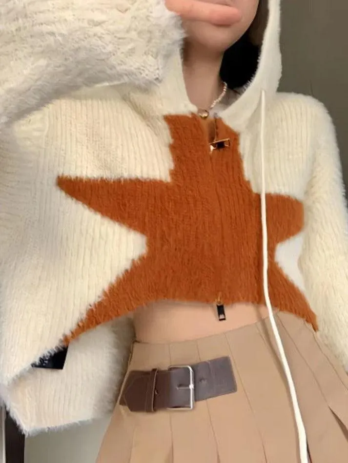 Short loose cardigan with starry hood sold by Streetwear Society