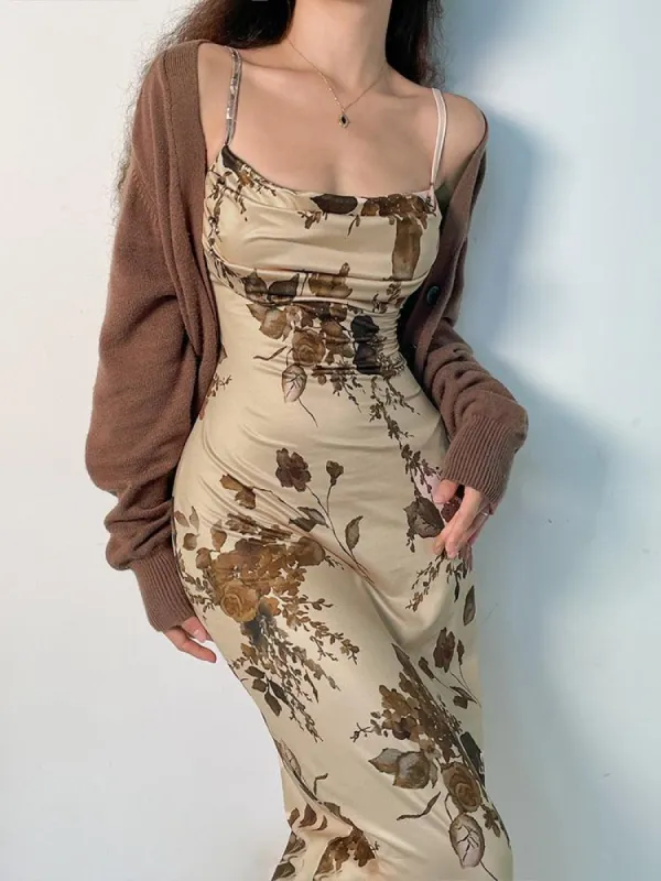 Vintage Floral Maxi Dress sold by Streetwear Society