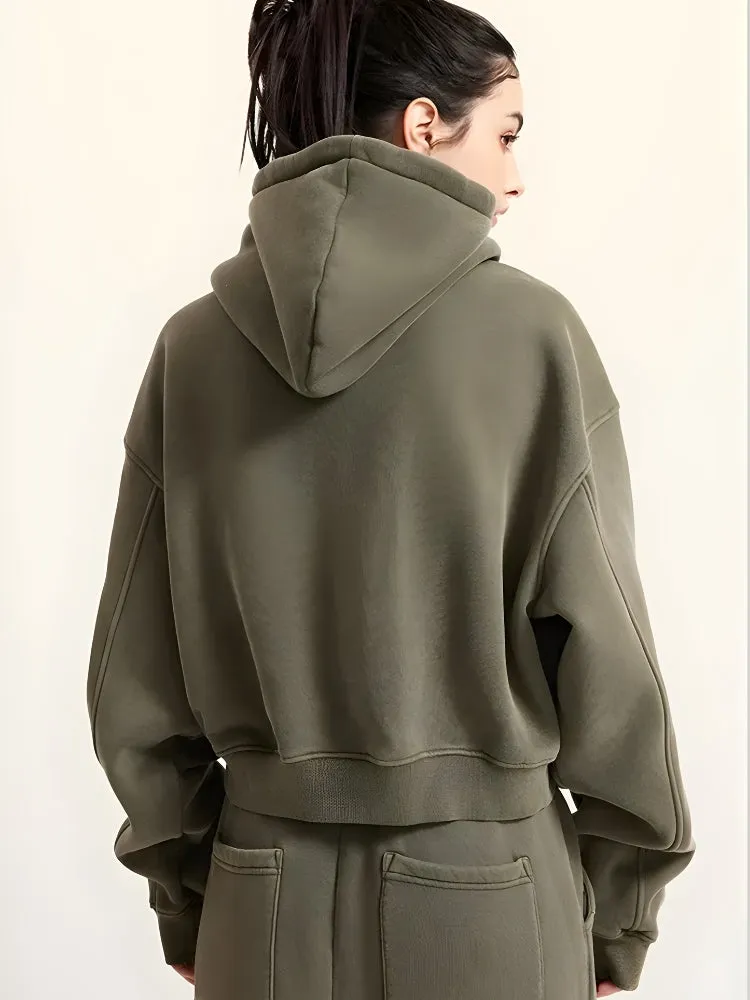 Double Zip-Up Cropped Hoodie sold by Streetwear Society product image thumbnail 4