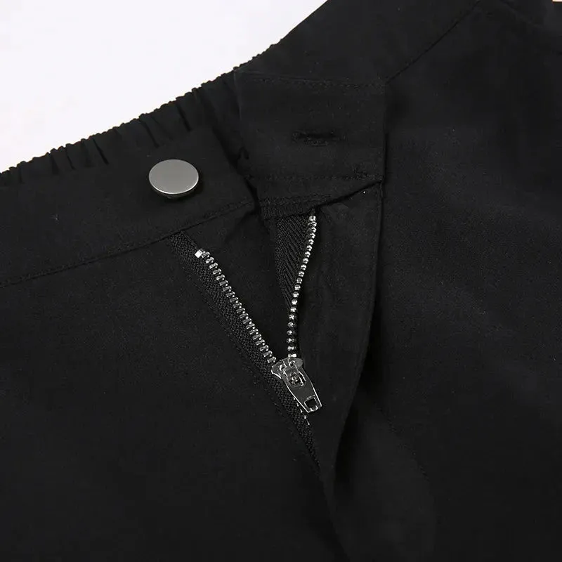 Gothic Lace-Up Flare Pants sold by Streetwear Society product image thumbnail 5