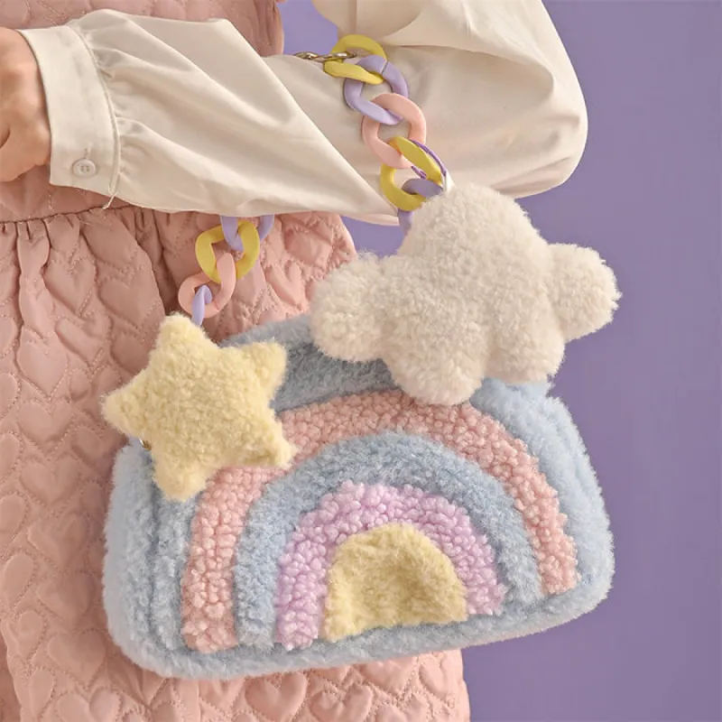 Softgirl Rainbow Plush Bag sold by Streetwear Society