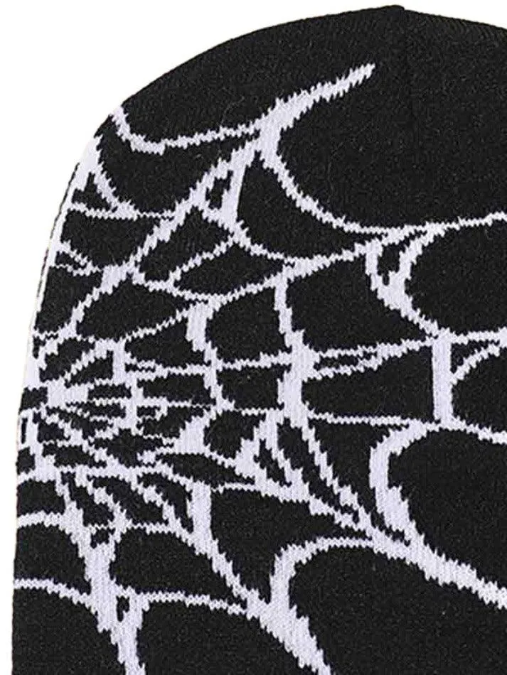 Spider web print beanie sold by Streetwear Society product image thumbnail 3