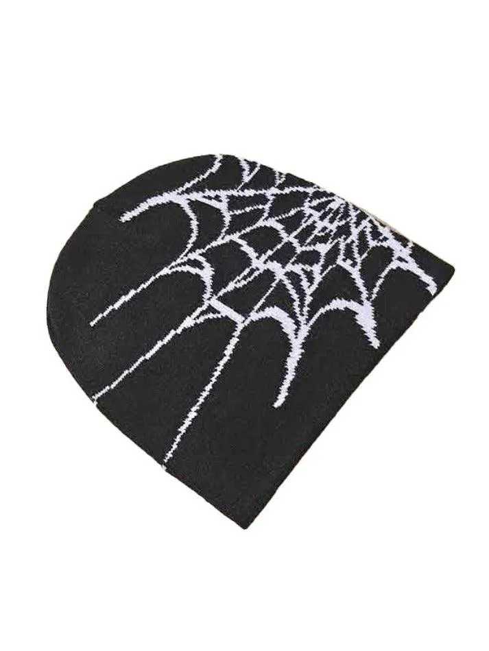 Spider web print beanie sold by Streetwear Society product image thumbnail 2