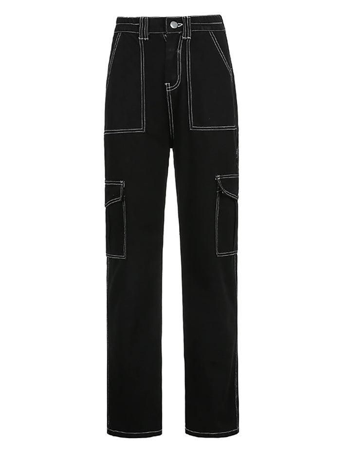 High waisted straight cargo jeans sold by Streetwear Society product image thumbnail 7