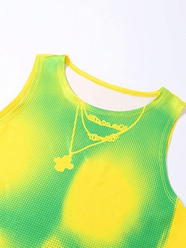 Ombre Pixel Print Crop Tank Top sold by Streetwear Society product image thumbnail 4