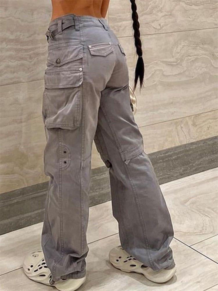 C24 Multiple Pockets Wide Leg Loose Cargo Pants sold by Streetwear Society