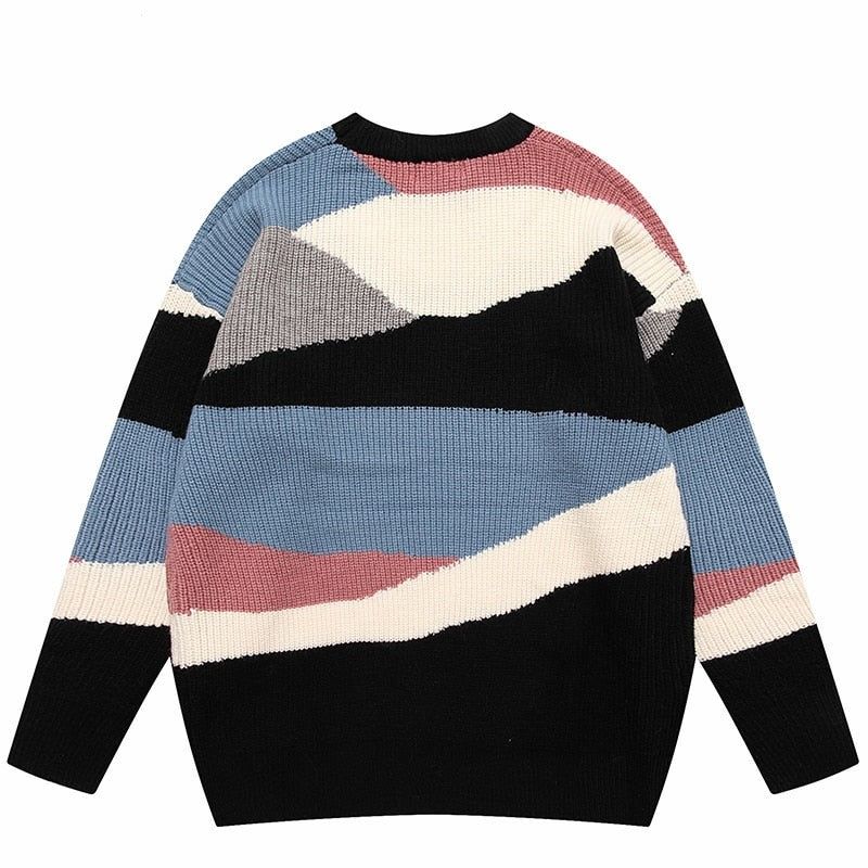 Color Block Knit Cotton Sweater sold by Streetwear Society product image thumbnail 2