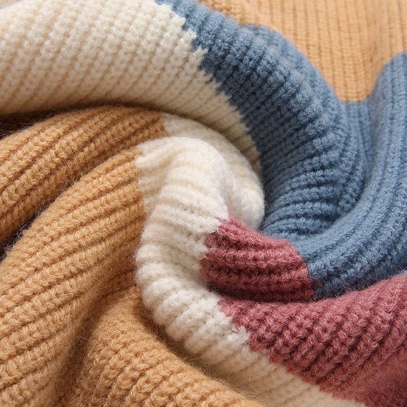 Color Block Knit Cotton Sweater sold by Streetwear Society product image thumbnail 9