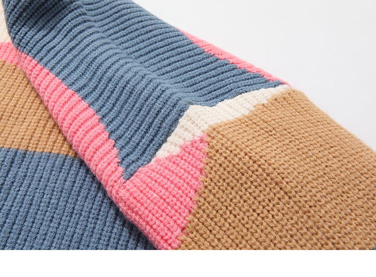 Color Block Knit Cotton Sweater sold by Streetwear Society product image thumbnail 7