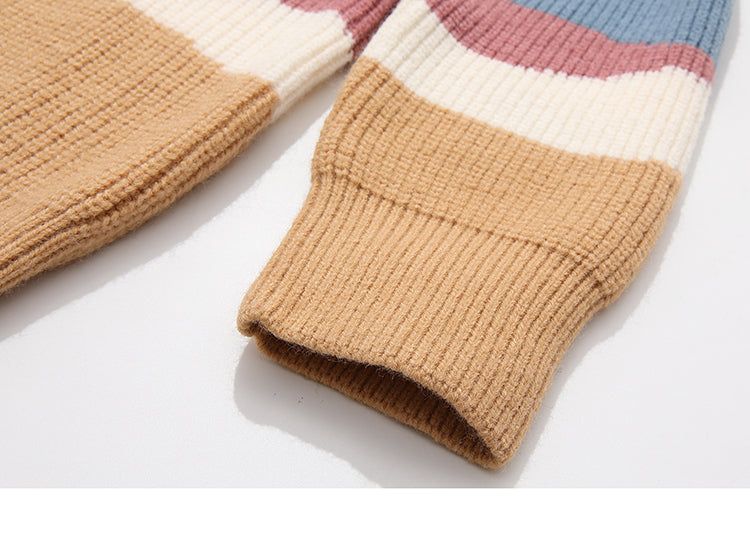 Color Block Knit Cotton Sweater sold by Streetwear Society product image thumbnail 8
