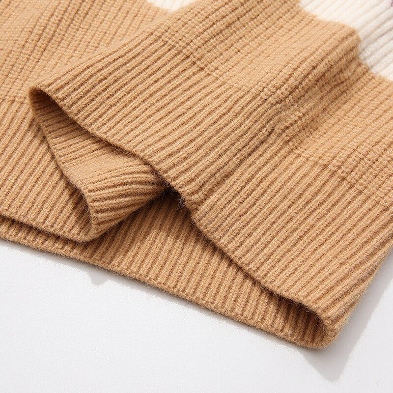 Color Block Knit Cotton Sweater sold by Streetwear Society product image thumbnail 6