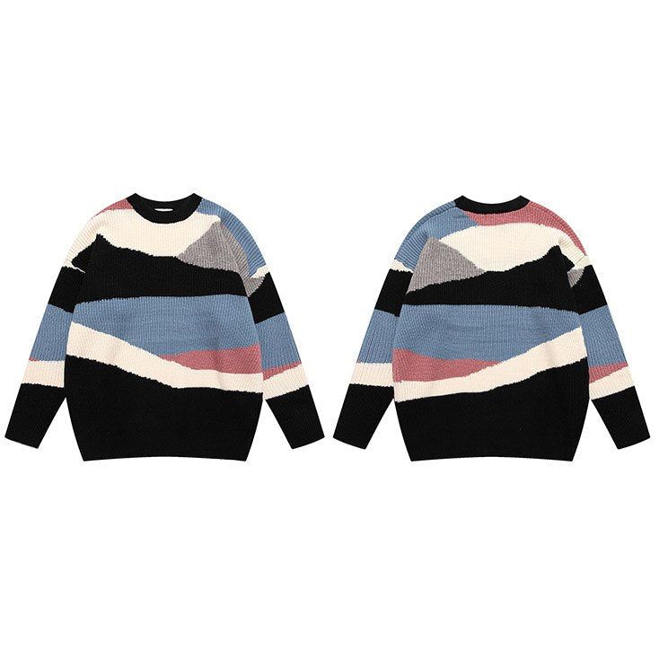Color Block Knit Cotton Sweater sold by Streetwear Society product image thumbnail 10