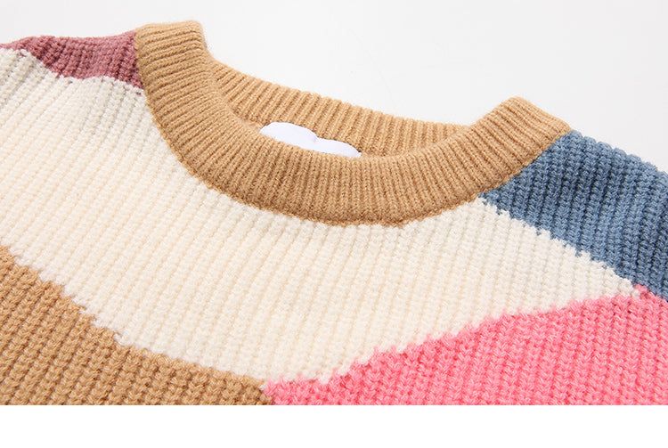 Color Block Knit Cotton Sweater sold by Streetwear Society product image thumbnail 5