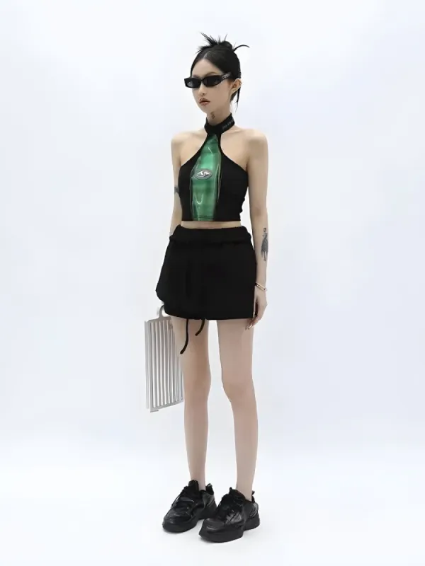 Y2K Cropped Halter Top sold by Streetwear Society