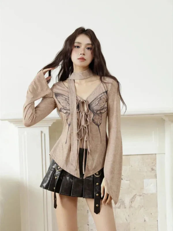 Fairy Grunge Butterfly Open Front Top sold by Streetwear Society