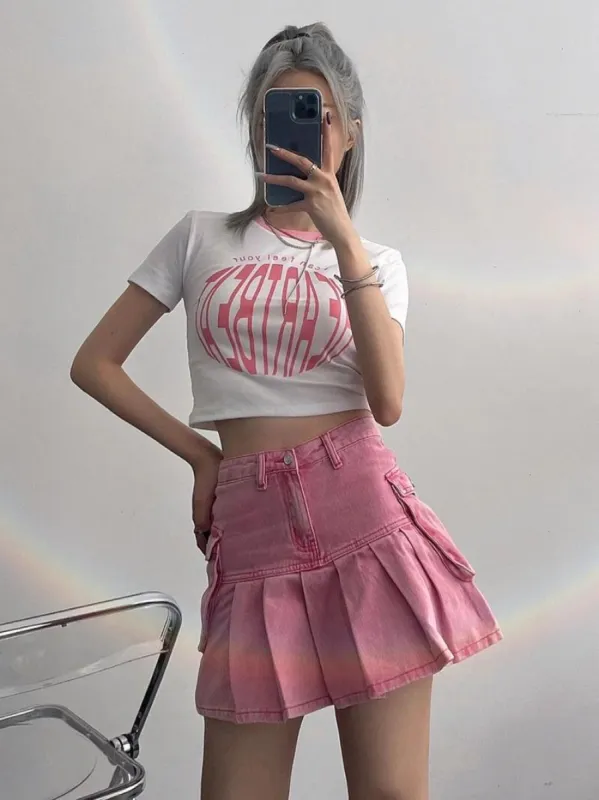 Barbie Pleated Cargo Mini Skirt sold by Streetwear Society