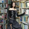 Fairy Grunge Off Shoulder Lace Up Top sold by Streetwear Society