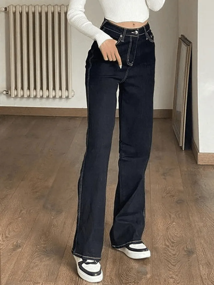 Stitched high waisted boyfriend jeans sold by Streetwear Society product image thumbnail 2