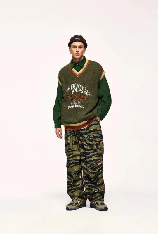 Vintage Enjoy Yourself Knitted Sweater Vest sold by Streetwear Society