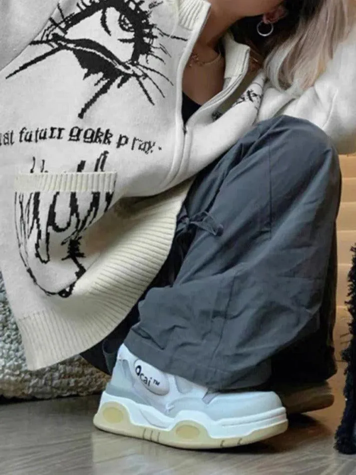 Different print big pocket knit cardigan sold by Streetwear Society product image thumbnail 3