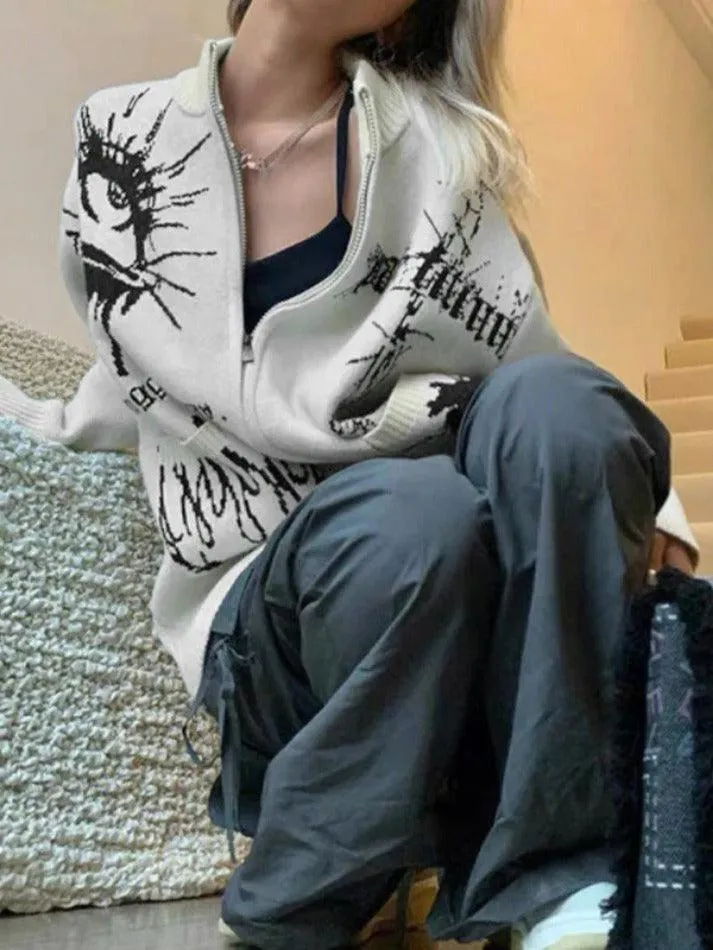 Different print big pocket knit cardigan sold by Streetwear Society product image thumbnail 5