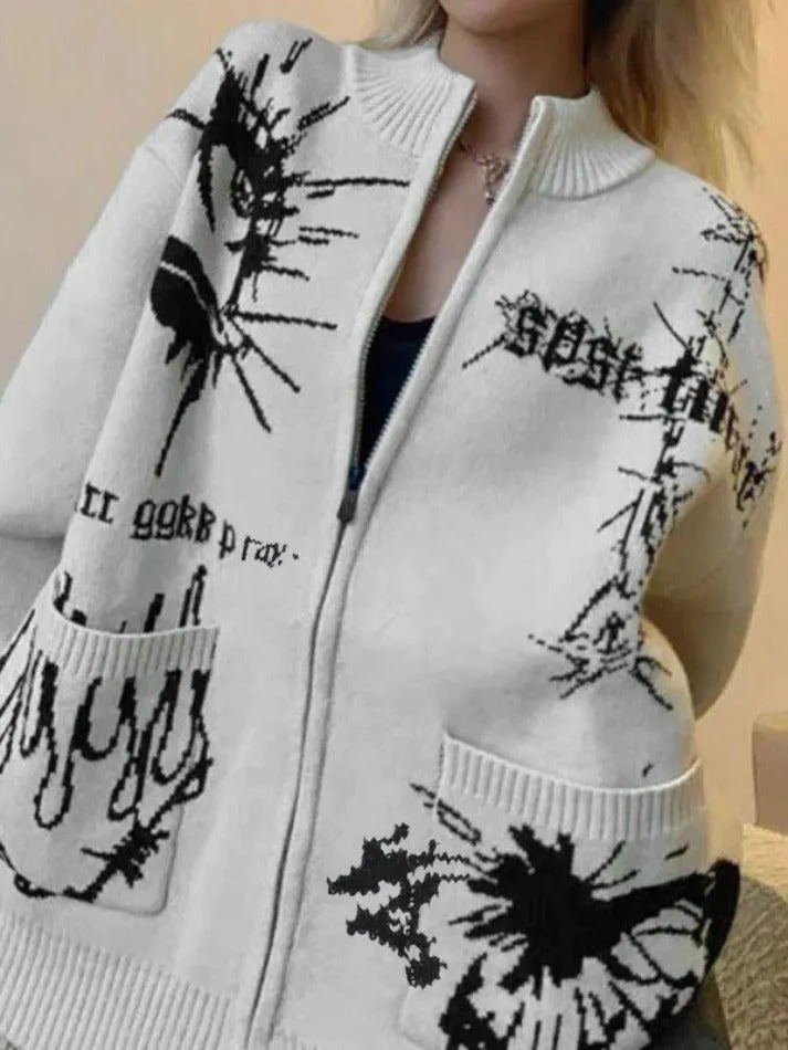 Different print big pocket knit cardigan sold by Streetwear Society product image thumbnail 2