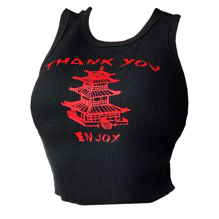 Thank You Ribbed Top sold by Streetwear Society product image thumbnail 2