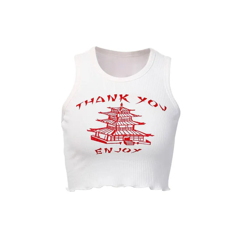 Thank You Ribbed Top sold by Streetwear Society