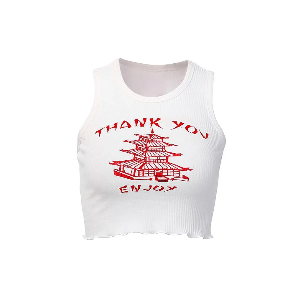 Thank You Ribbed Top sold by Streetwear Society