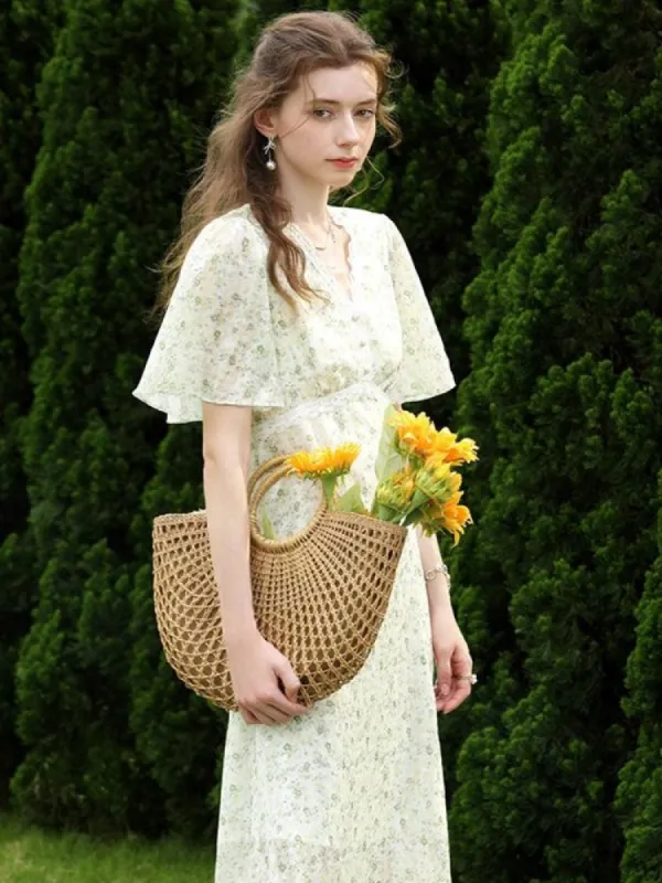 Cottagecore Floral Midi Dress sold by Streetwear Society