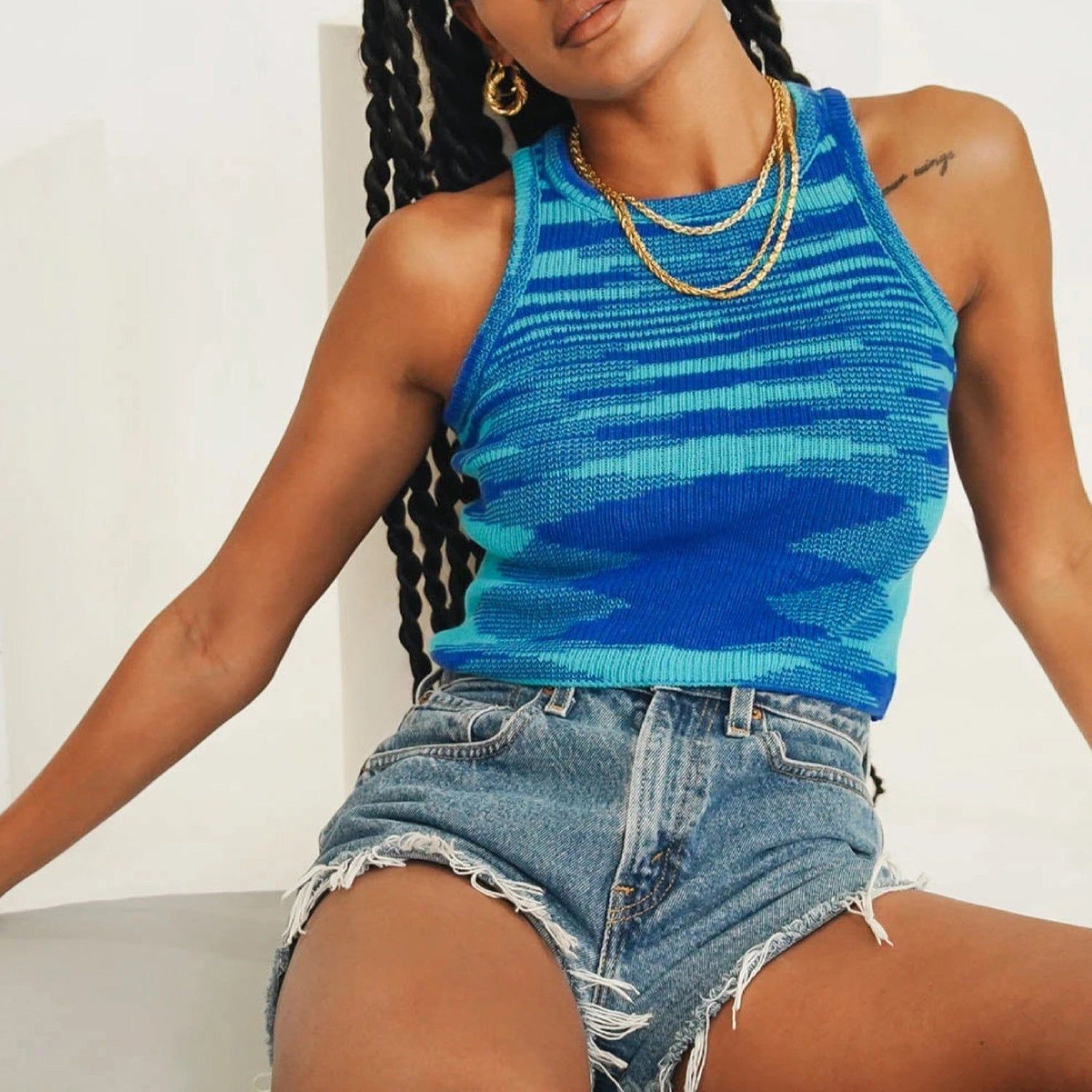 Rainbow Knitted Tank Top sold by Streetwear Society product image thumbnail 10