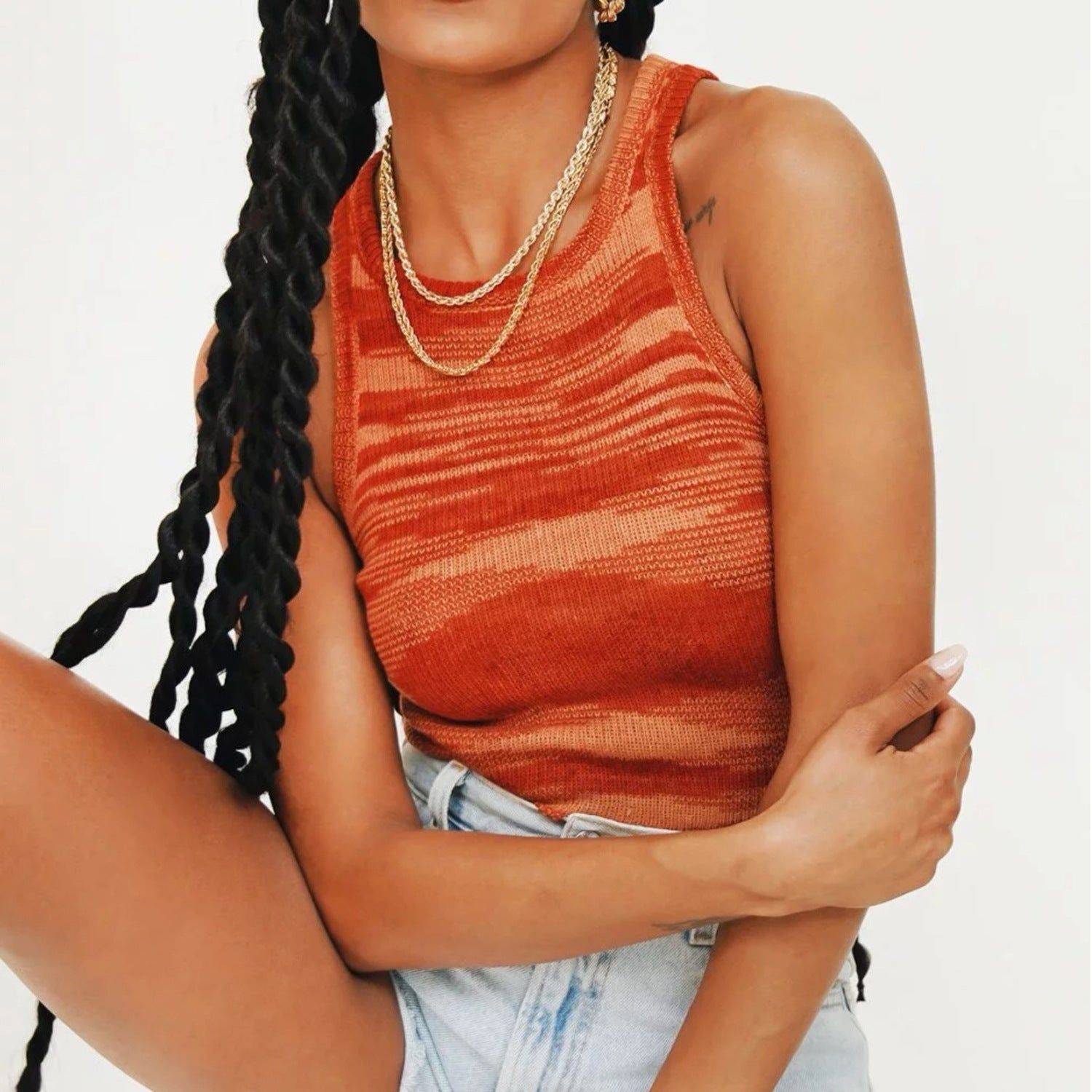 Rainbow Knitted Tank Top sold by Streetwear Society product image thumbnail 17