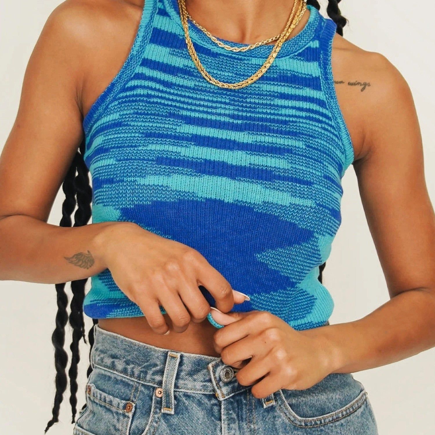 Rainbow Knitted Tank Top sold by Streetwear Society product image thumbnail 9