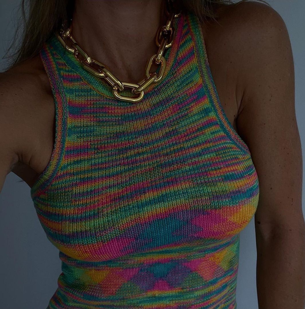 Rainbow Knitted Tank Top sold by Streetwear Society product image thumbnail 8