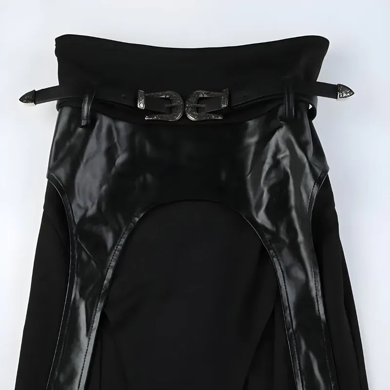 Goth Double Slit Maxi Skirt sold by Streetwear Society product image thumbnail 5