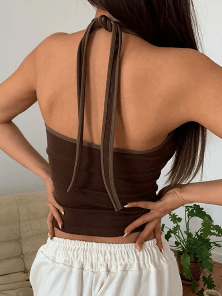 Vintage Halter Cropped Tank Top sold by Streetwear Society product image thumbnail 4