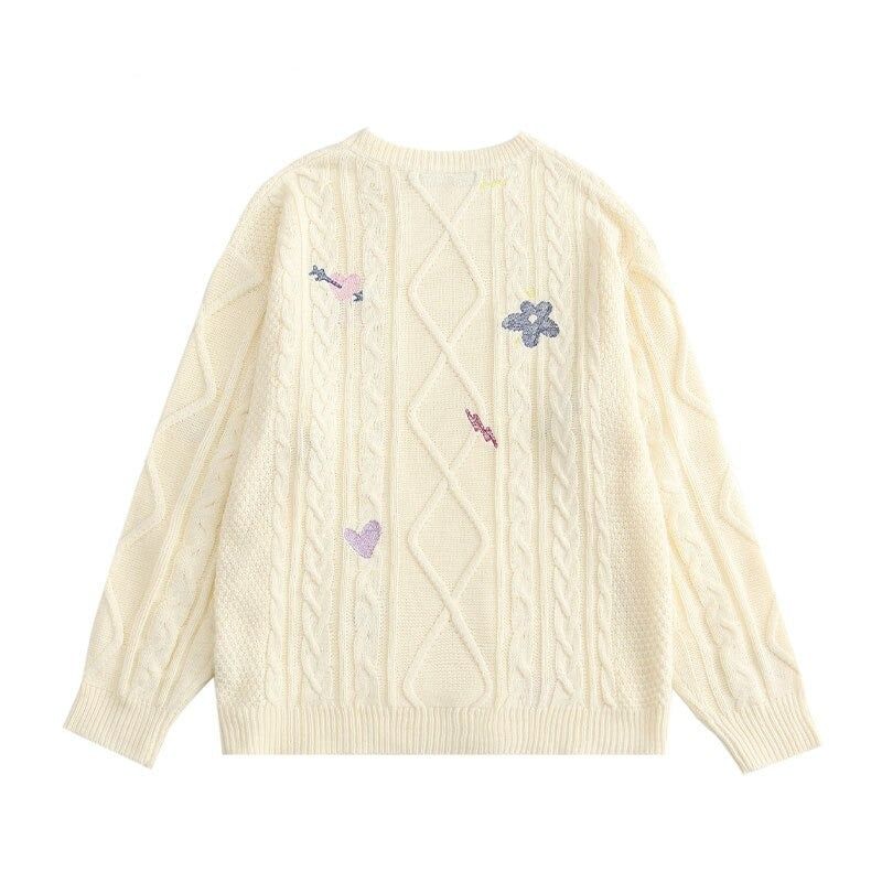 'Petals' Embroidered Knit Sweater sold by Streetwear Society product image thumbnail 4