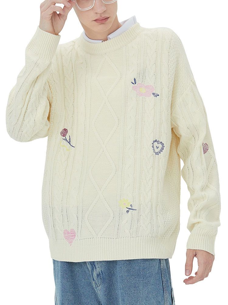 'Petals' Embroidered Knit Sweater sold by Streetwear Society product image thumbnail 2