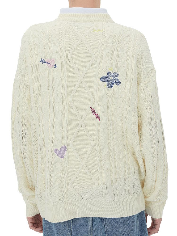 'Petals' Embroidered Knit Sweater sold by Streetwear Society product image thumbnail 3
