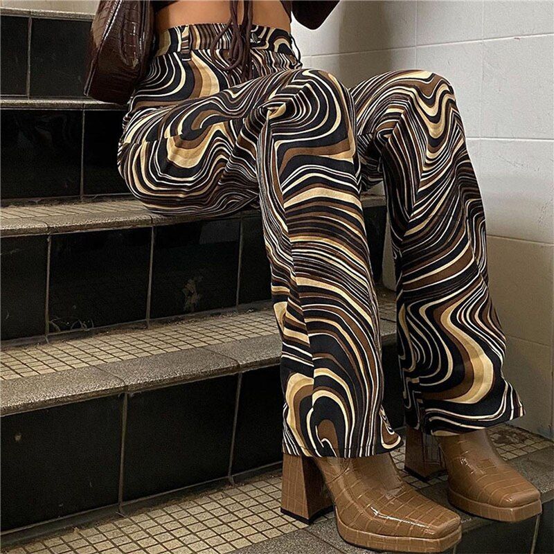 Print High-Waist Print Flared Pants sold by Streetwear Society product image thumbnail 3