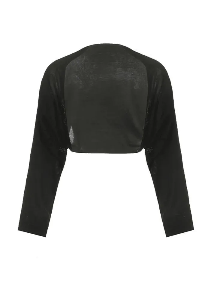 Simple long sleeve cropped shrug cardigan sold by Streetwear Society product image thumbnail 4