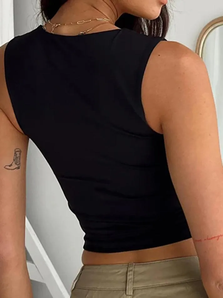 Form-Fitting Cropped Tank Top sold by Streetwear Society product image thumbnail 3