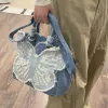 Y2K Aesthetic Denim Butterfly Handbag sold by Streetwear Society