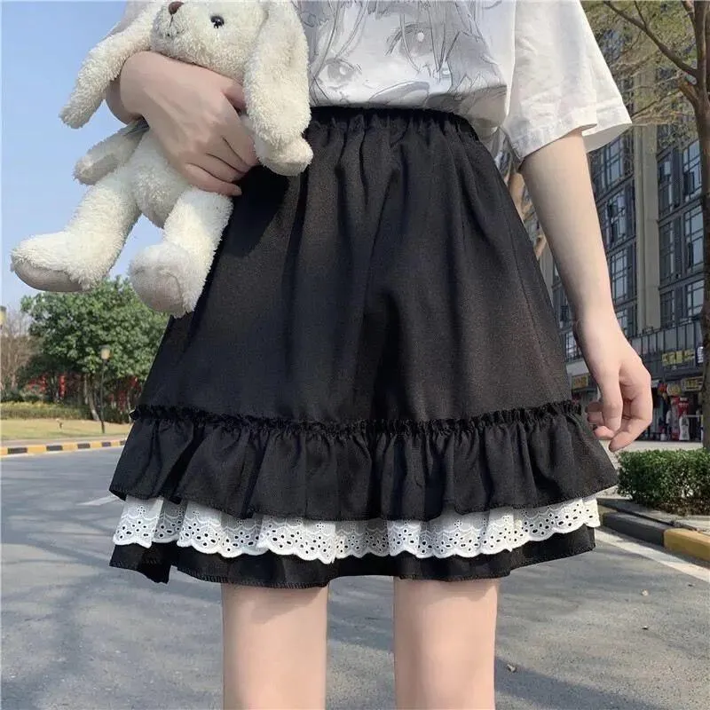 Lace Detailed Ruffle Mini Skirt sold by Streetwear Society