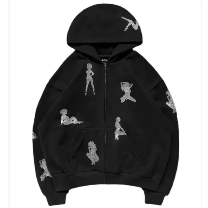 Dance Rhinestone Hoodie sold by Streetwear Society